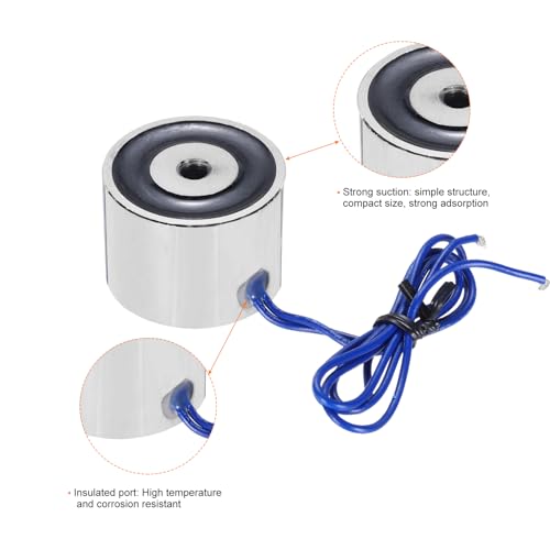 uxcell Electroimán con disco de succión DC12V 25KG Levantamiento eléctrico miniatura 4