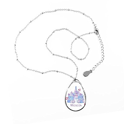 Collier cathédrale de Moscou pendentif goutte d'eau unique