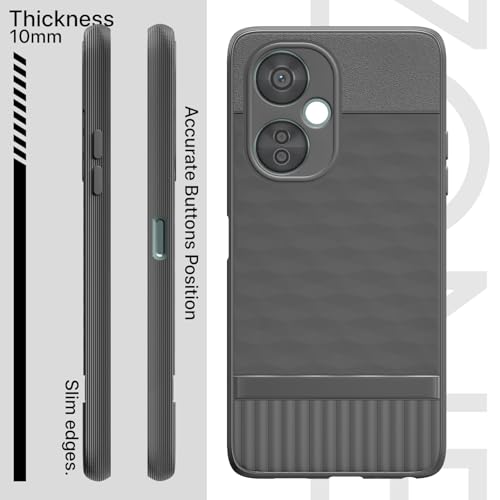 Image of Pikkme Back Cover for OnePlus Nord Ce 3 Lite 5G Camera Protection 3D Hexa Cube Design Silicone Protective Bumper Case (Grey)