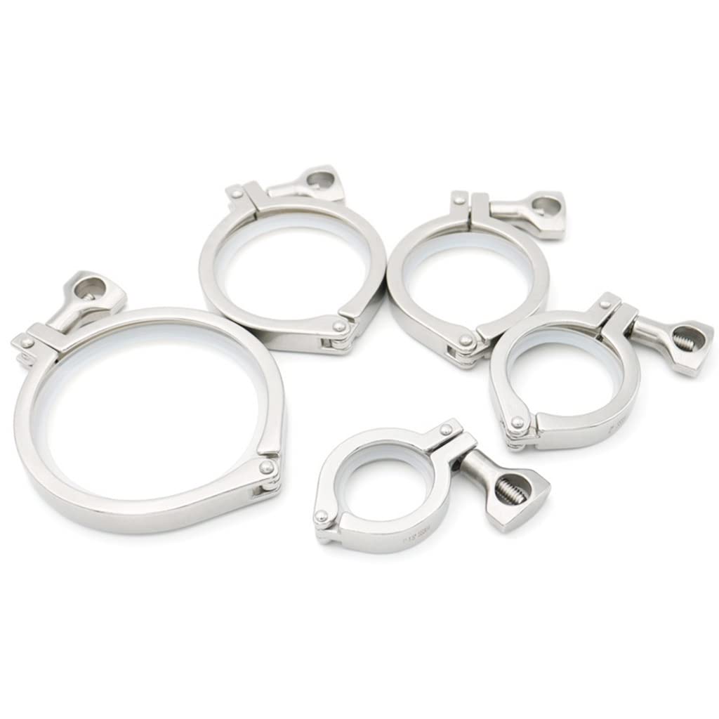 304 SUS Tri Clamp Sanitary Single Pin Clamp with Silicone Gasket 1pcs(119mm)