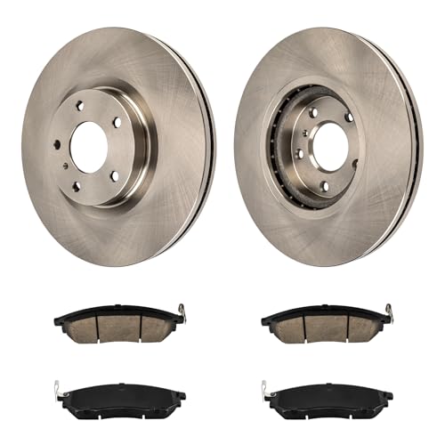 Image of KAX Front Brake Kit Fits Murano, G35, G37, 350Z, M35, EX35, QX70, Q40, G25 | for Nissan, INFINITI, M37, Q70, Q70L, M45, 370Z, QX50, EX37, M56, M35h, OE Brake Rotors and Ceramic Brake Pads
