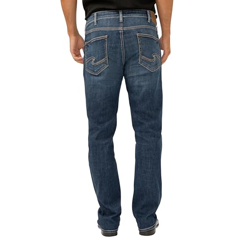 Silver Jeans Co. Men's Grayson Classic Fit Straight Leg Jeans, Dark Wash, 36W x 34L2