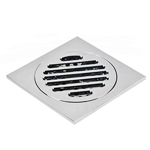 Preisvergleich Produktbild Junshide Duschrinne, quadratisch, Badezimmerfliesen-Einsatz, Duschrinne mit abnehmbarem Siebeinsatz, Chrom-Finish, Anti-Verstopfungs-Design, Kupfer, A