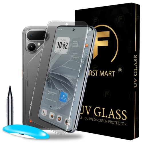 Image of FIRST MART Matte UV Tempered Glass for Tecno Pova Curve 2 & Tecno Pova Slim | Anti-Glare Curved Screen Protector, 9H Scratch Resistant, Fingerprint Compatible, Case-Friendly | Pack of 1