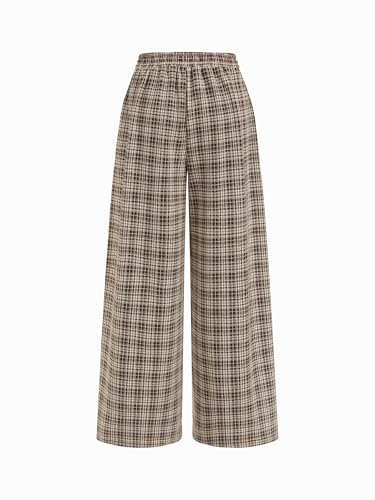 Image of CIDER Women Leopard Print Wide Leg Lounge Pants Sweatpants Elastic Waist Casual Trousers with Pockets