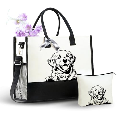 Bolsa tipo Tote de Lona Golden Retriever para Mujeres miniatura 1