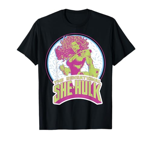 Image of Marvel The Sensational She-Hulk Retro Circle Portrait T-Shirt