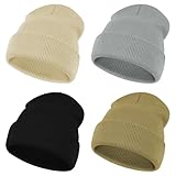 AOOSA 4 Piezas Gorro de Punto Cálido de Invierno para niños, Beanie Kids Invierno Sombreros, Gorro Cálido Beanies para 3-10 Años, Tejido Suave Unisex Sombrero para Niños Niñas