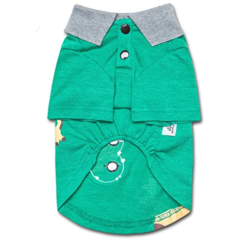 Touchdog ® 'Arubark' Dog T-Shirt - Caribbean Style Dog Polo Pet T-Shirt With Accented Collar - Summer Dog Clothes Or Dog Shirts Featuring Accented Embroidery And Lizzard Print #TOP2