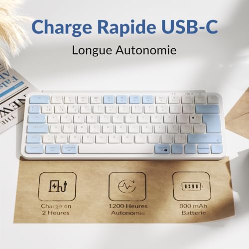 Clavier silencieux Keychron B1 Pro AZERTY programmable ZMK avec 1200h d'autonomie - 6