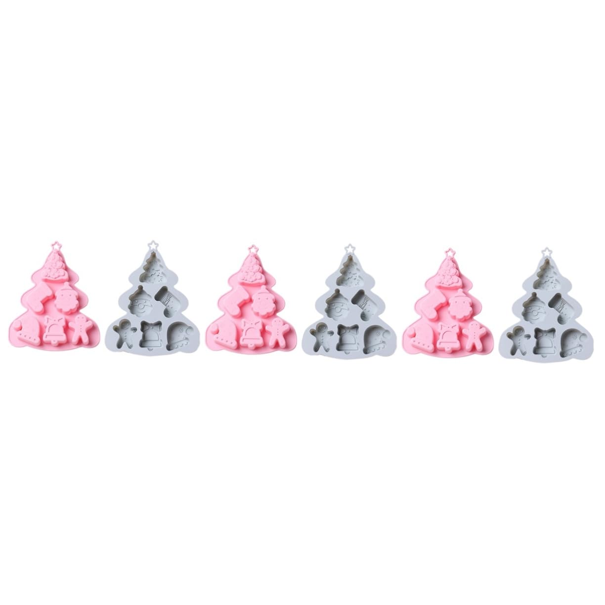 ABOOFAN 6pièces Moule à Gâteau Moule Arbre De Noël Avec Cavités Pour Gâteaux Desserts Et Décorations De Noël