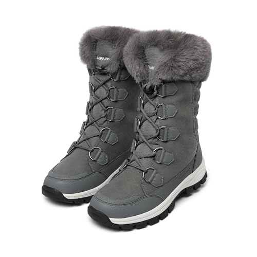 image for DREAM PAIRS Women's Waterproof Winter Snow Boots, Warm Comfortable Fau