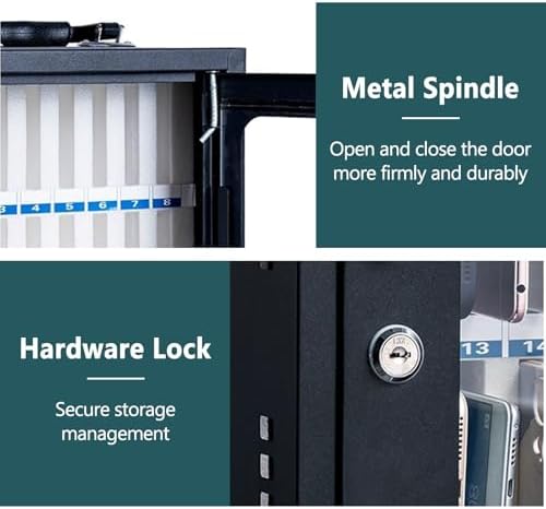 24-Slot Wall-Mounted Cell Phone Locker Box, Durable Steel Storage Cabinet with Handle, Ideal for Schools, Gyms, Offices, and Events - Secure Your Devices!