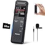 Voice Recorder 100H Continuous Recording, Ponovo 80GB Digital Voice Activated Recorder 1536Kbps HD Dual MIC Dictaphone, 1100mAh Mini Audio Recording Device with Password for Meeting Interview Class