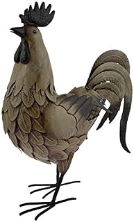 Green Jem GSGD56 Cockerel Metal Garden Decoration Ornament, Multi-Colour, 37x17x49 cm