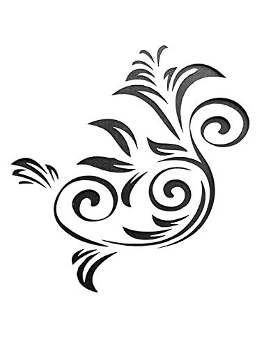 Flower Swirls Corner Border Stencil Template A4, Image Size 183.4mm x ...
