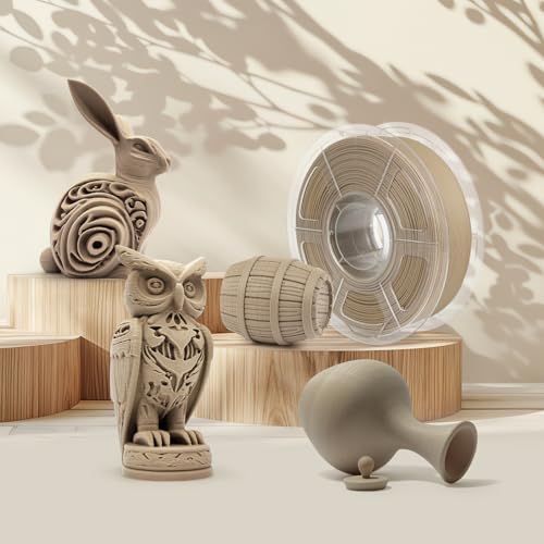 Image of iSANMATE Wood PLA Filament 1.75mm, Real Wood Fiber Added 3D Printer Filament, Light Wood Fits for Most FDM 3D Printers 1kg /Spool