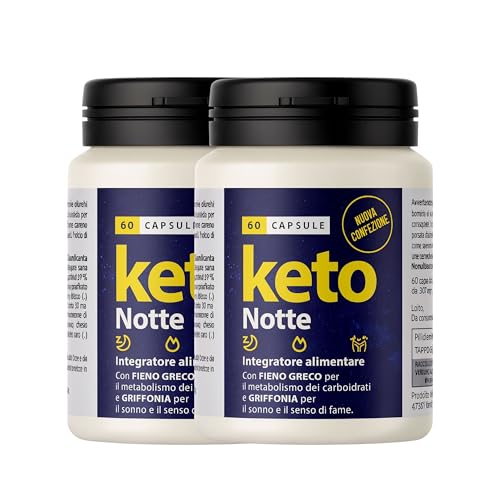 Keto Notte Integratore Chetogenico 120 Compresse – Brucia Grassi Potenti Veloci, Dimagrante e Drenante – Griffonia, Fieno Greco, Mate, Carruba – Naturale