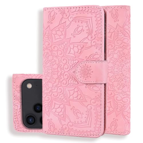 Étui iPhone 16 Pro rose antichoc : protégez votre écran avec ce portefeuille magnétique