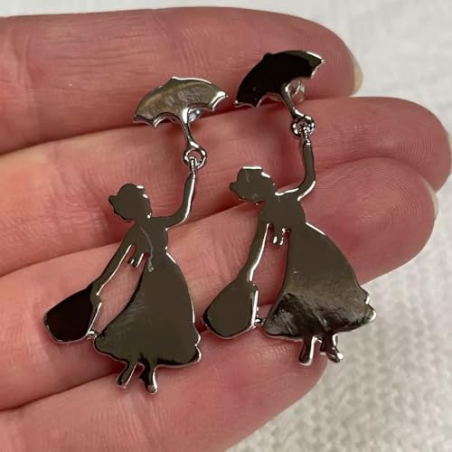 Blingsoul Mary Dangle Earrings - Poppins Flying Umbrella Fashion Earring for Women3