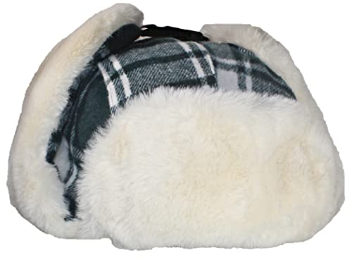 Big Kids Quality Madras Plaid Russian/Trapper Hat W/Faux Fur (One Size)2