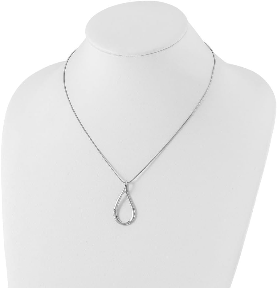 Diamond2Deal Sterling Silver .015ct. Diamond Pendant Necklace