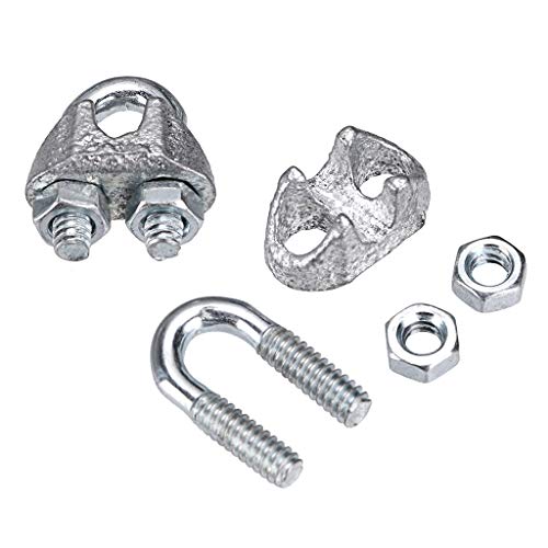 Skelang Wire Rope Clamps 3/16" Wire Rope Clips Wire Cable Clamps Zinc Plated, Pack Of 28 #TOP2