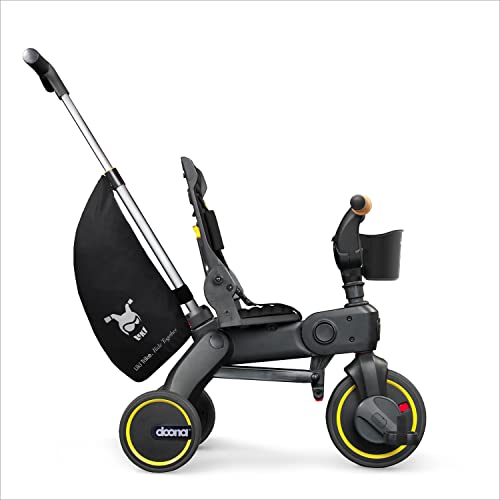 image for Doona Liki Trike S5, Nitro Black - 5-in-1 Compact, Foldable Tricycle -