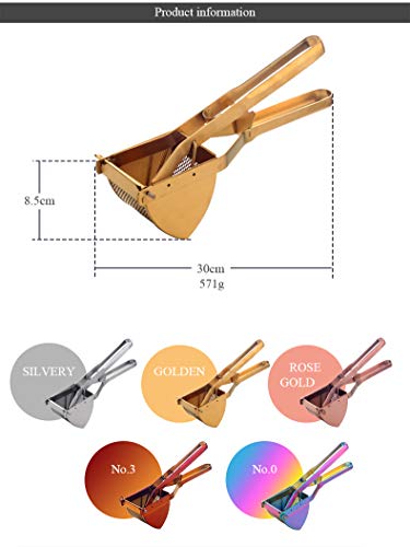 Qiboorun 2 In 1 Manual Fruit Juicer,Potato Masher, Lemon Squeezer,Hand Fruit Juice Squeezer Stainless Steel Alloy,Heavy Duty Hand Press Fruit Juicer Detachable For Pomegranate-Rainbow Color #TOP3