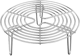 Holibanna Cooking Rack Round Stainless Steel Baking and Cooling Steaming Rack with Stand Cookware Fit for Air Fryer Instant Pot Pressure Cooker Canning 16X4CM