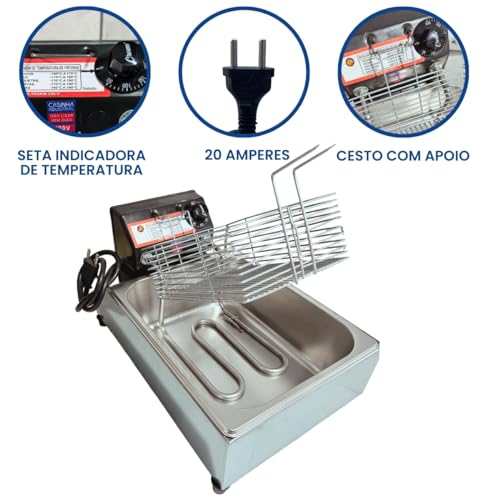 Fritadeira Elétrica Industrial Cuba 5L Econômica (220 volts)