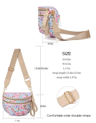 Image of FEIBOON Spacious Nylon Crossbody Bag Bum Bag Handbags Wallets Purses Trendy Shoulder Bag for Women
