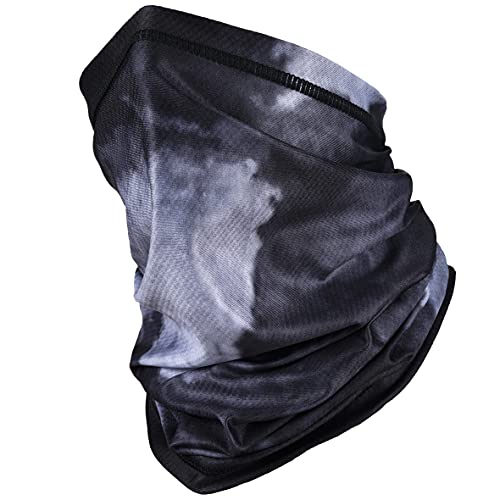Cool Neck Gaiter Face Mask Bandana for Men Women Balaclava Face Cover Summer Scarf (Grey)