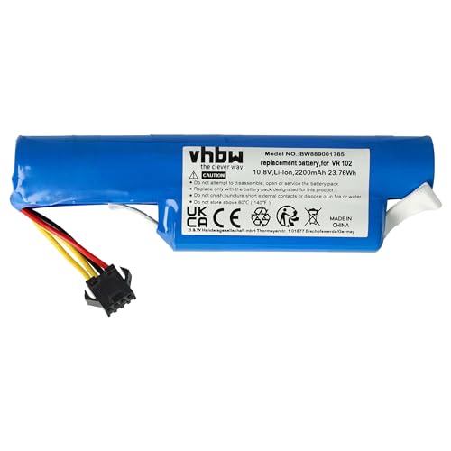 vhbw Batería Compatible con Vileda VR 102, VR One Robot Limpieza (2200 mAh, 10,8 V, Li-Ion) vhbw Batería Compatible con Vileda VR 102, VR One Robot Limpieza (2200 mAh, 10,8 V, Li-Ion)