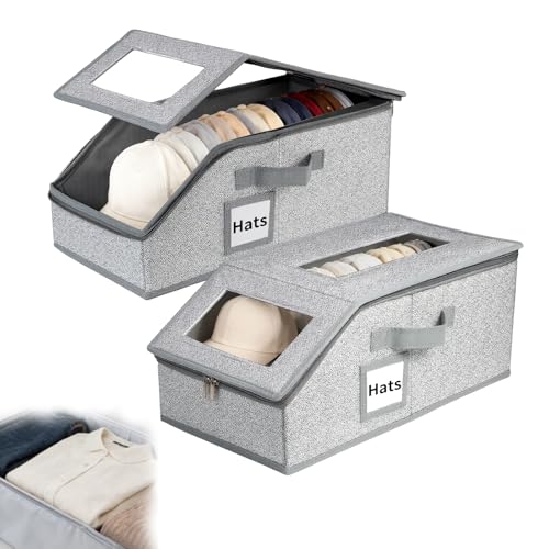 lake tian 2 PCS Hat Organizer, Stackable Hat Storage for...