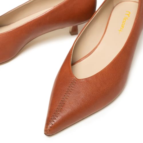 Milooey shoes Women's Pointed Toe Pumps Slip On Kitten Heels Comfy Daily Casual Shoes for Party Dress Outfit Size 4-16 US4