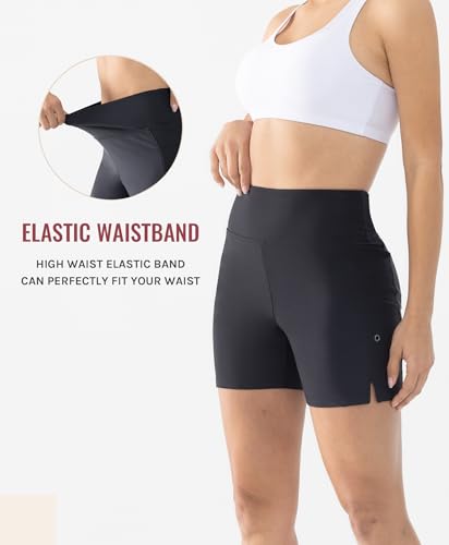 Women's 5" High Waisted Swim Board Shorts with Pockets Quick Dry UPF 50+ Beach Shorts with Liner2