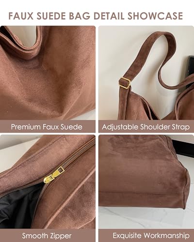 Micmores Faux Suede Tote Bag