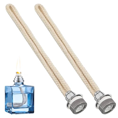 Kuugeo Mèche pour Lampe à Huile, 2 pièces Meche Lampe à Huile, Meche Lampe pour Berger, Bruleur Lampe pour Berger, Meche De Rechange Brûleur Lampe pour Berger, pour Maison et Bureau, Tête argentée.