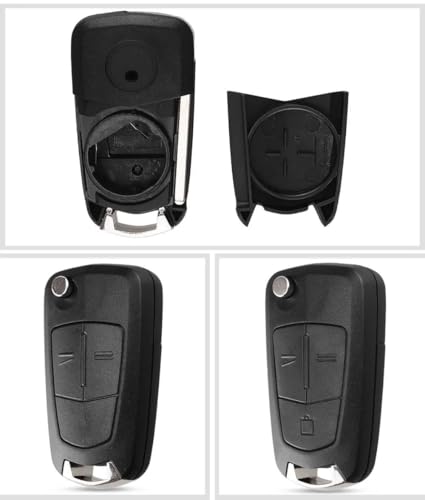 Coque de clé pliable 2 boutons Opel Corsa 2008 boitier telecommande ABS - 4
