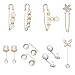 Mode Broche De Perle, 11 Pièces Broche Perle, Brooch Pour Femme, Épingle De Sécurité Clips, Brooch, pour Accrochez Des Pulls, Des Cols, Des Cardigans, Des Écharpes, Des Chemises