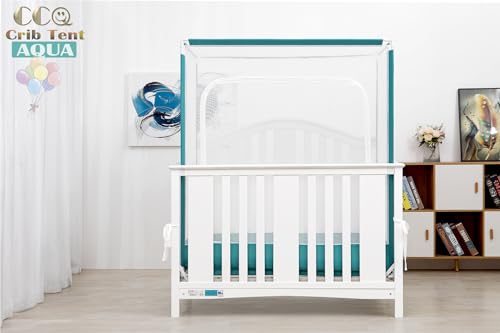 Image of 2025 Upgrade Crib Tent to Keep Baby from Climbing Out, Crib Net to Keep Baby in, See Through Crib Cover for Safety, Mosquito Net for Crib with Strong Mesh and Durable Zipper, Easy to Install (Gray)