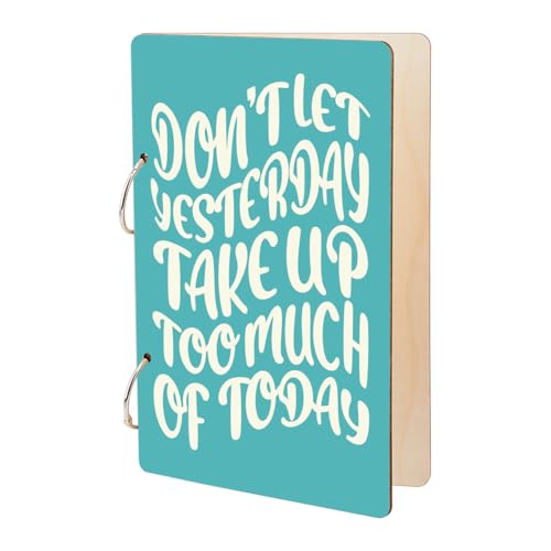 SUPERDANT Album Carte Postale en Bois pour Cartes de Vœux Texte de Motivation Presentoir Carte Postale de Cartes Postales Rangement Photo à 2 anneau Livre de Cartes