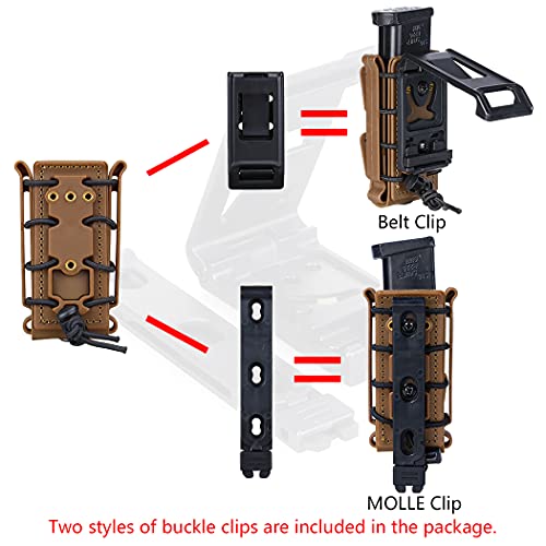 Idogear Mag Pouch Pistol Magazine Pouches 9Mm Softshell Adjustable Universal Mag Carrier .40 S&W .45 Acp With Belt&Molle Clips (Coyote Brown) #TOP3