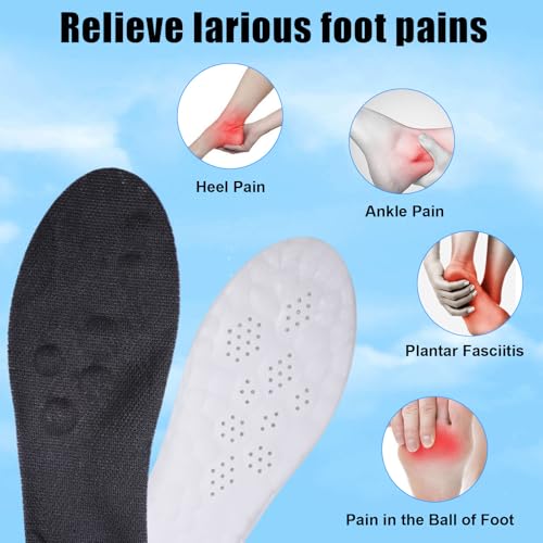 Image of 2Pairs 4D Cloud Soles for Men, Comfortable Steppers Insoles for Men Plantar Fasciitis Insoles Cloudsole, Insole Men Soft Gel Orthopedic Soles for Adult(Black 11-12)
