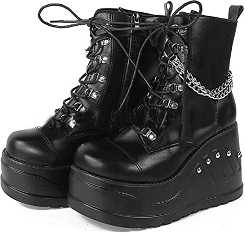 Image of Ulalaza Women Mary Jane Dress Pumps Lolita Shoes Cute Platform Gothic Double Ankle Strap Round Toe Chunky Heel Uniform Pumps Shoes Perfect for School Party Business Work Dance Date Night Club