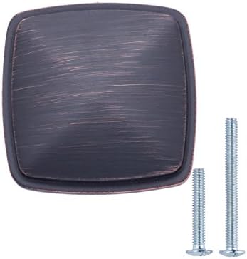 Amazon Basics Traditional Square Cabinet Knob, 1.25" Diameter, Oil Rubbed Bronze, 10-Pack