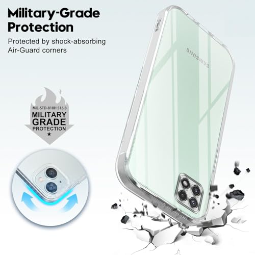 Image of Jkobi Back Cover for Samsung Galaxy A22 5G (Silicone Clear Shockproof Case with Camera Protection | Soft and Flexible | Transparent)