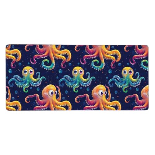 Sous-main de bureau en caoutchouc pieuvre grand tapis de souris de jeu