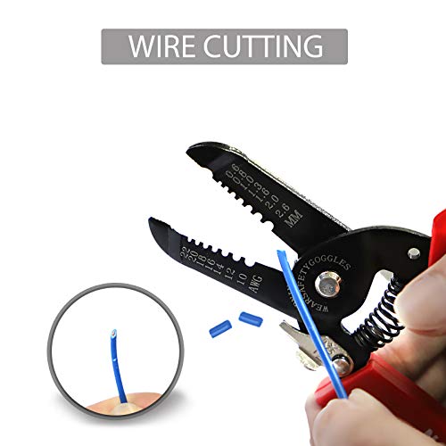 image for LAND 10-22 AWG Wire Stripper, 7-Inch Wire Crimping Tool/Wire Cutter/Ca
